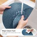 FunWheat Round Braided Placemats Set of 6 Table Mats for Dining Tables Woven Washable Non-Slip Place mats 15 in(Blue, 6pcs)