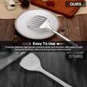 2 x Spatula, Metal Spatula for Kitchen, Stainless Steel Slotted Turner, Hollow Handle Heat-Resistant Design, Ergonomic Dual-Handed Grip, Gift for Family
