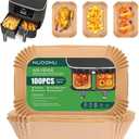 Air Fryer Disposable Paper Liners for Ninja Dual Airfryer Accessories, Non-Stick Parchment Rectangular for Baking, Oil Proof, Water Proof, for Microwave Oven (100PCS, 8.6in x 5.5in)