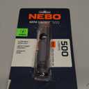 NEBO Mini Larry 500 Pocket Flashlight | 500 Lumens, 2 Light Modes, Compact, Rechargeable COB Work Light & Mini Flashlight, Magnetic Base & Steel Clip, Waterproof, Includes USB-C Charging Cable