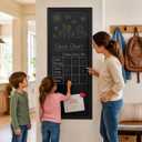 Ilyapa Extra Large Magnetic Chalkboard Sign, 57x25 - Black Metal, Wall | Hanging Sandwich Menu Board, For Restaurant, Food Truck or Kitchen, For First Day of School Signs, Metal Construction