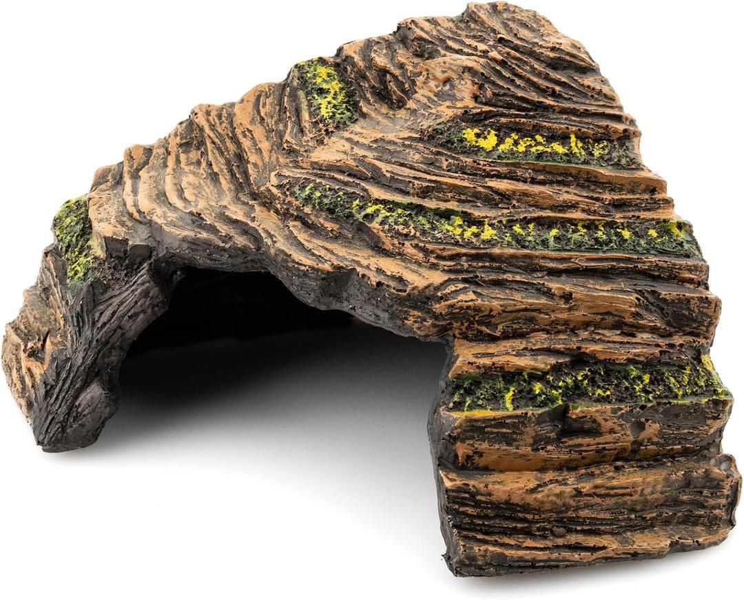 Reptile Hide Cave - Naturalistic Terrarium Dcor for Reptiles and Amphibians, Safe & Comfortable Hideout