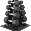 Fitvids Rubber Coated Hex Dumbbell Set Of 5Lb, 10LB, 15LB  Dumbells Hand Weight Set with Anti-Slip Grip for Home Gym