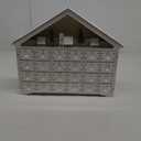 MorTime LED 24 Day Advent Calendar Decorated with Christmas Tree House and LED Lights, Lighted White Wooden Countdown to Christmas Calendar