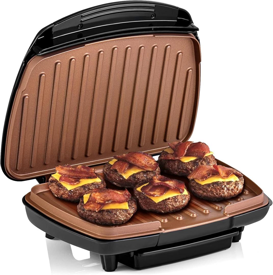 Health and Home 2-Serving Classic Plate Grill Maker and Panini Press, Black, KS-306