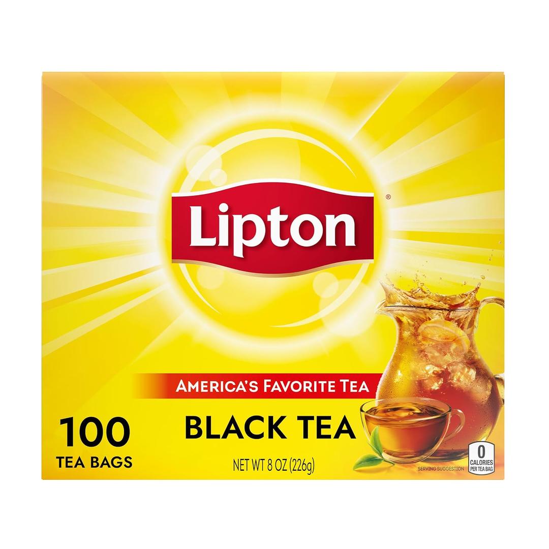 Lipton Black Tea Bags, Hot or Iced tea bags, 100 Total Count (EXP 05/05/27)