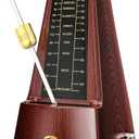 Mechanical Metronomes for Piano Guitar Drum Violin and Other Musical Instruments with Loud Sound and Accurate Beat Multiple Beat Modes for Beginners(Walnut Color)