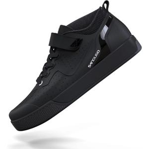 Mens MTB Mountain Bike SPD Cycling Shoes, Suitable Mountain Biking DH Enduro, Compatible All 2 Bolts Pedals, Black (11)