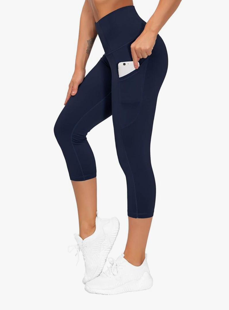 THE GYM PEOPLE Womens' Yoga Pants High Waist with Pocket Tummy Control S-M