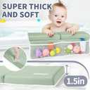 URMYWO Bath Kneeler and Elbow Rest Pad Set - 1.5" Thick Baby Bath Kneeler Pads with Toys Organizer, Anti-Slip Cozy Knee & Arm Support Bathtub Mat, Quick Dry Kneeling Pad for Baby Bath Time