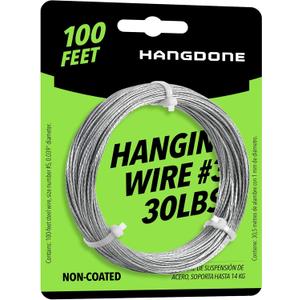 Picture Hanging Wire #3  30lbs Capacity  100ft  18 Gauge Non-Coated Steel | Flexible & Strong | for Frames, Mirrors & Wall Dcor