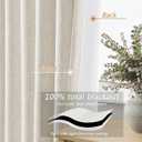 Guken Cream 100% Blackout Linen Curtains 108 Inch Length 2 Panels Set for Living Room Bedroom Back Tab Thermal Insulated Black Out Drapes Room Darkening Farmhouse Window Curtains 52x108