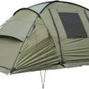 S'More Glamping Tent with Porch, 2/3/4/5/6 Person Durable Weatherproof Camping Tent, Large Family Tent with Room Divider, Easy Setup Tent with Screen Room