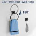 Bathroom Hardware Accessories Set 4-Pieces, Towel Racks for Bathroom Wall Mounted, Stainless Steel 24Inch Black Towel Bar Set, Round Towel Ring, Towel Hook, Toilet Paper Holder with Shelf