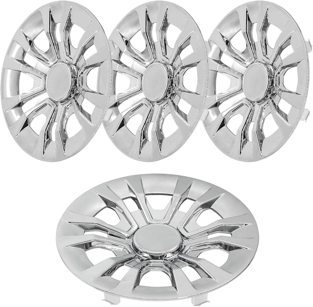 Golf Cart Hubcaps 8", Universal Wheel Covers Hub Caps for Club Car, EZGo, Golf Buggies Size 8 inch (Set of 4 Chrome) (4 Pack Chrome)