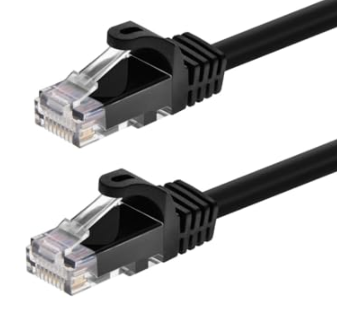 Monoprice Cat6 2ft Black Patch Cable UTP 24AWG 550MHz Pure Bare Copper Snagless RJ45 Flexboot Series Ethernet Cable