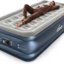 iDOO Twin XL Air Mattress Built in Pump, Upgraded Inflatable Blow up Mattress, 2-Min Twin Size Air Mattress for Home Guest, 80'' Extra Long Air Bed with Carry Bag, Colchon Inflable (Grey)