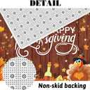 MEHOFOND 4pcs Happy Thanksgiving Turkey Shower Curtain Set,Rustic Wood Pumpkin Fall Autumn Harvest Shower Curtain Sets,Fall Bathroom Bathtub Decor with Non-Slip Rugs Toilet Lid Cover and Bath Mat (Orange1)