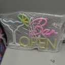 Bar Open Sign for Business, Neon Open Sign, USB Dimmable Cocktails Neon Lights for Beer Bar Coffee Cafe Home Pub Man Cave Stores Hotel Party Window Wall Decor Restaurant