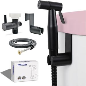 Handheld Toilet Bidet Sprayer for Toilet-Adjustable Water Pressure Control with Bidet Hose for Feminine Wash, Stainless Steel Brushed Nickel Cloth Diaper for Baby Wash (Matte Black, 1)