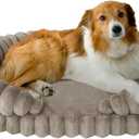 BALANCE Calming Dog Bed for Large Sized Dogs, 36 Inches Oval Washable Pet Bed with Sides, Orthopedic Pet Couch Sofa with Non-Slip Bottom, Oatmeal, 36"L x 27"W x 7.5"Th
