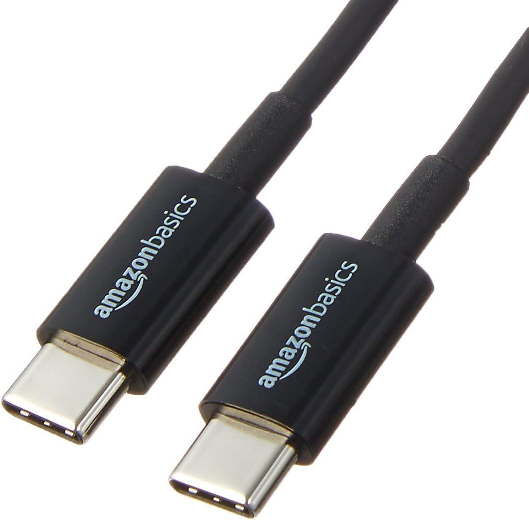 Amazon Basics USB-C to USB-C 2.0 Fast Charger Cable, 480Mbps Speed, USB-IF Certified, for Apple iPhone 16/15, iPad, Samsung Galaxy, Tablets, Laptops, 6 Foot, Black