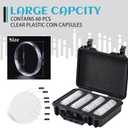 Coin Case Contains 60 Pcs Clear Plastic Coin Capsules, up to 40mm Coin Collection American Silver Eagle Liberty Coin（17/20/25/27/30/33/38/40mm）