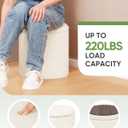 B FSOBEIIALEO Ottoman with Stroage, Boucle Round Storage Ottoman with Tray, Foot Rest Stool for Dorm Room, Living Room White, 12.99"x12.99"x13.78"