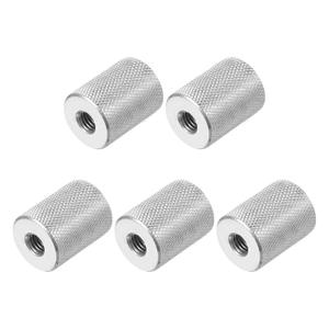 PATIKIL M6 Round Connector Nuts, 5 Pcs 0.63" OD x 0.79" H 304 Stainless Steel Round Knurled Thumb Coupling Nut Sleeve Threaded Rod Bar Stud Tube Hardware Fastener for Camera Lamp Bracket