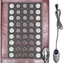 Far Infrared Heating Pad for Back and Shoulder, Jade & Tourmaline Stones, EMF-Reducing, Deep Warming Heat Mat with Adjustable Temperature & Timer for Home Relaxation(2025 Upgraded)