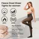 Fleece Lined Tights Women,Thermal Leggings Pantyhose Fake Translucent Thick Warm Sheer Tights for Winter (Black)