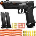 Shell Ejecting Toy Gun, Semi-Automatic Kids Toy Pistol with Ejecting Shells, Soft Bullet Toy Guns for Boys 8-12, Outdoor Shooting Games Educational Model (Black)