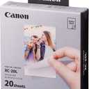 Canon QX20 Color Ink/Label Set, 4x6 Photo Paper, 20 Sheets, 3.4 x 2.1 Inch, White, Recyclable, Uncoated