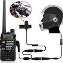 BAOFENG Helmet Kit 2 PIN Full Face Motorcycle Headset Earpiece Mic Ken Wood/WOU Xun/Pu Xing/Lin ton Two Way Radio Walkie Talkie, Black