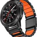 Titanium Compatible for Garmin Fenix 8 51mm 7X 6X 5X Watch Band,26mm Dual-Color Magnetic Quickfit Bands Gifts for Men Fenix 7X 6X Pro/5X Plus/3HR/Instinct 2X Solar3 50mm/Enduro/Tactix/Epix Pro2