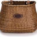 CXWXC Bike Basket - Handmade Rattan Bike Baskets for Girls Women - Front Bicycle Bike Basket with Coffee Cup Holder for Beach Cruiser, Scooter, Ebike