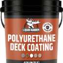 Liquid Rubber Polyurethane Deck Coating - Textured, White, 4 Gallon | 10X Stronger Than Deck Paint & Stain - Textured, Extra Grip Coating for Stairs, Wet Areas, Docks, Wood, Concrete, Waterproof