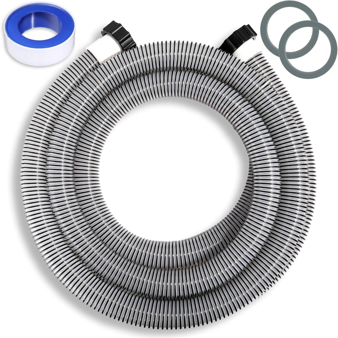 1 Pack 1 1/2 Pool Hose for Above Ground Pools 15ft Long Pool Pump Replacement Filter Hoses 1.5" EVA Swimming Pools Filter Hose for Filters Pumps, Saltwater Systems and Sand filters (Black)