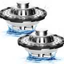 Metal 2 Pack Bathtub Drain Stopper with Top Hair Catcher, Innovative 3 in 1 Pop-up Bathtub Strainer, Tub Stopper with Detachable Stainless Steel Filter Basket for Standard 1.5 to 2.4'' Drain, Chrome