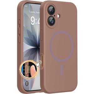 Miracase Magnetic for iPhone 17 Case, Compatible with MagSafe, Integrated Silicone Camera Control Cover, 3.0mm Thicken Shockproof Drop Protection Phone Case for 17,Chocolate