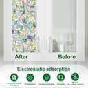 SOMWISE Rainbow Window Privacy Film, Heat Control, UV Blocking, Anti-Glare, Day & Night Privacy Protection & Decoration for Home, Bathroom, Glass Door, Static Cling, Renter-Friendly with Installation Tools 45*78.5
