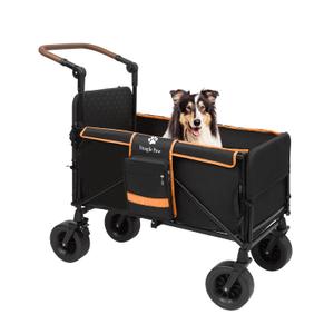 Snagle Paw Dog Wagon for Medium Large Dogs up to 120lbs | All Terrain Foldable Large Pet Stroller with Ramp & Tailgate (Extra Space), Dog Wagon Cart Adjustable Handle & One-Step Brake