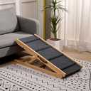 Foldable Wooden Dog Ramp & Pet Stairs - 5-Level Non-Slip Pet Steps for Dogs & Cats, Balanced Indoor/Outdoor Use