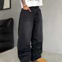 Mens Wide Leg Jeans Super Baggy Pants Y2k Loose Fit Denim Jeans Skater Trousers Streetwear (XXL)