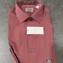 Kenneth Cole Unlisted Men's Slim Fit Solid Dress Shirt, 15"-15.5" Neck 32"-33" Sleeve, Burgundy