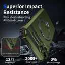 Magnetic for iPhone 14 Pro Max Case Compatible with MagSafe Wireless Charging,with 2 Screen Protectors,14Pro Max Case Magnet with Kickstand Ring,Heavy Duty Protection Military Grade Drop Green