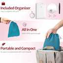 Travel Makeup Mirror with Lights, Rechargeable Portable Folding Compact Mirror Set with Tweezer, Lighted Makeup Mirrors with 72 LED 3 Color Light Modes, Dimmable Touch Screen LED Mirrors (White)