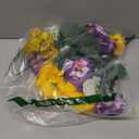 Hananona 12 Bundles Artificial Flowers Outdoor UV Resistant Artificial Silk Pansies Faux Plastic Flower in Bulk Fake Outdoor Plants(12, Yellow, White, Purple)