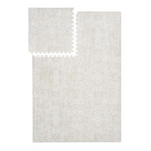 Premium Exercise & Baby Foam Play Mats - Stylish & Large Non-Toxic Odorless Floor Mat - 6 Tiles - Spacious 6ft x 4ft - Peel-Resistant Reinforced - Soft Thick, Waterproof - Pearl Beige