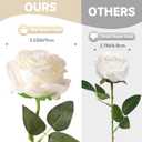 Tifuly 50pcs Roses Artificial Flowers Bulk,Realistic Long Stem Fake Silk Roses for Wedding Centerpiece Table Vases Party Home Kitchen DIY Bouquets DecorOff White
